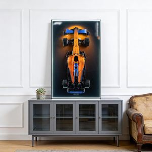 Venta al por mayor de fábrica: Decoración del hogar, exhibición moderna de lujo, luces LED de coches de carreras, <span class=keywords><strong>cuadro</strong></span> de arte físico, pintura enmarcada, arte de pared 3D de coches. - Product Image 4