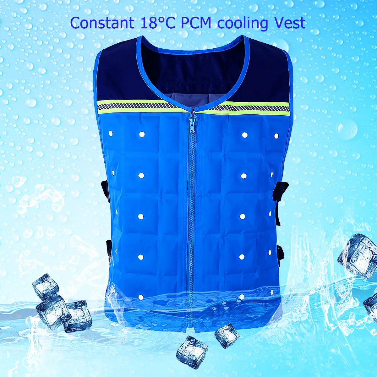 Yeni Patent 22 santigrat sıcaklık PCM soğutma giyim açık inşaat yelek yaz üniforma yelek inşaatı