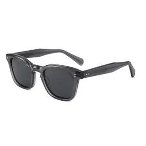 Retro Small Frame Trendy Black Sunglasses With Personalized Square Frame Street Photography Style Acetate Sunglasses