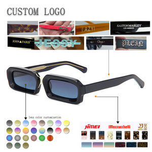 Lunettes de soleil rectangulaires à monture intégrale noire, protection UV400, style unisexe adulte - Product Image 2
