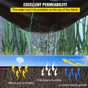 Tissu de contrôle non tissé noir - fibre synthétique, perméable à l'eau et à l'air, facile à installer et à couper, contrôle efficacement - Product Image 6