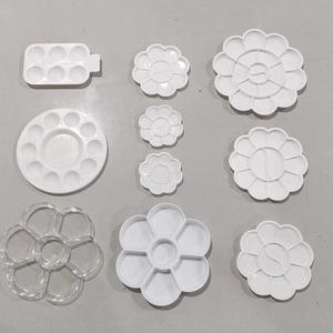 Paletas de Pintura Artística para Niños al por Mayor, Paleta de Plástico con Diseño de Flor de Ciruelo, Acrílica y de Acuarela, Pequeña y Grande, para Comercio Transfronterizo - Product Image 1