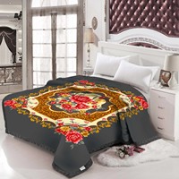100% Polyester doré Royal hiver Manta 220x240 Double pli Style coréen couverture de vison 6.5kg doux et chaud pour l'utilisation du lit du Qatar
