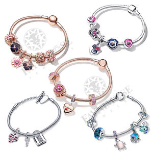 Original De Plata 925 colgante de plata esterlina hebilla de plata Pulsera de cuentas de moda DIY pulsera clásica de serpiente para mujer - Product Image 1