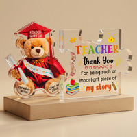 Plaque de diplôme personnalisée en acrylique en forme d'ours, promotion 2026, cadeau de fin d'année pour enfants de maternelle