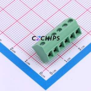 MX127S-3.81-06P-GN01-Cu-Y-A Screw Terminal Block Through hole Component (THT),P=3.81mm Connector 1x6P 3.81mm Green Through Hole - Product Image 1