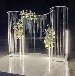 New Design Wedding Iron Arch Frame Stand Wall Backdrops Frame Metal Arch Backdrop for Wedding Decoration