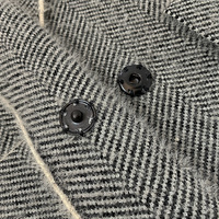 Cardigan en maille chevrons pour femme, col à revers, passepoil contrastant, mi-long, coupe ample, ouvert sur le devant, avec poches, vêtement d'extérieur décontracté en maille