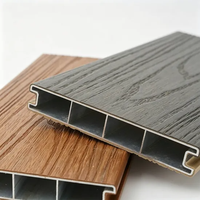 Planches de terrasse en aluminium décoratives extérieures à grain de bois, en alliage d'aluminium contemporain personnalisé, pour l'utilisation dans les jardins et parcs