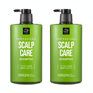 Confezione da 2 Shampoo Antiforfora Mise-en-scene per la Cura del Cuoio Capelluto, Profumo Floreale Verde, 1L Liquido Green Cica - Product Image 1