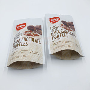 Sacs d'emballage à fermeture éclair en plastique doublés <span class=keywords><strong>de</strong></span> papier d'aluminium à impression complète personnalisée <span class=keywords><strong>de</strong></span> biscuits au <span class=keywords><strong>caramel</strong></span> aux noix blanc mat - Product Image 4