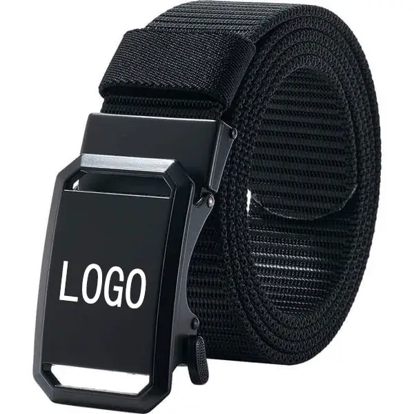 Ceinture en nylon avec logo personnalisé ceinture à boucle automatique mode extérieure ceinture d'affaires décontractée pour hommes
