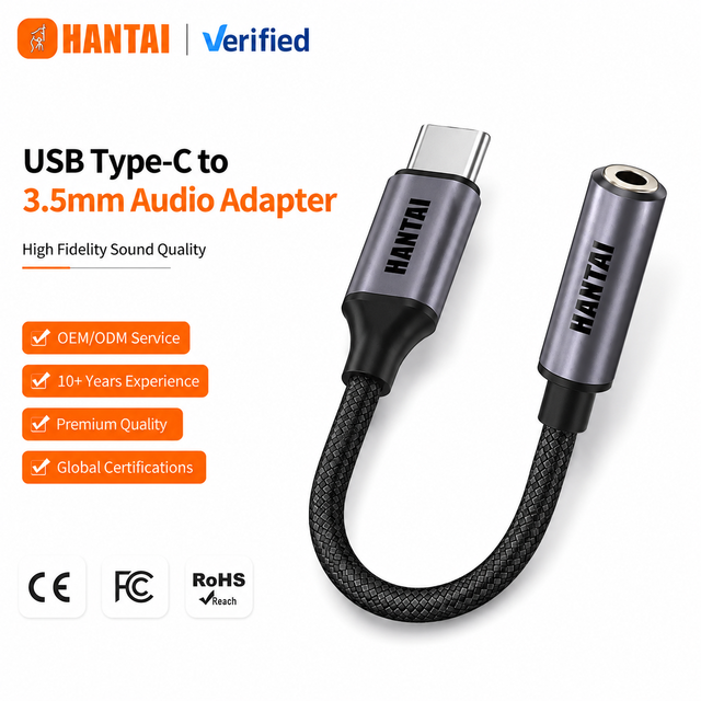 USB C to 3.5mm Female Jack Adapter Built-in DAC High Fidelity Sound Braided Audio Cable Compatible With Pixel 9 8 Samsung