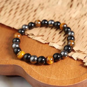 Bracelet en <span class=keywords><strong>pierre</strong></span> naturelle œil <span class=keywords><strong>de</strong></span> tigre, obsidienne, hématite, <span class=keywords><strong>pierre</strong></span> <span class=keywords><strong>de</strong></span> <span class=keywords><strong>lave</strong></span>, bijoux <span class=keywords><strong>de</strong></span> guérison pour hommes et femmes, soulagement du stress - Product Image 5