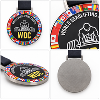 Médaille sportive sur mesure en alliage de zinc plaqué or, avec relief 3D et émail, pour haltérophilie, soulevé de terre, natation, danse classique
