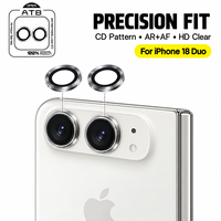 Film de protection d'objectif d'appareil photo à couverture complète pour iPhone Duo, film de protection d'objectif en verre trempé anti-rayures
