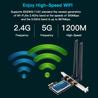 Tarjeta WiFi inalámbrica de 1200Mbps 802.11AC Wifi USB Dongle PCI-E Tarjeta de red para PC de escritorio
