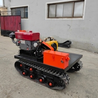 Plateforme de transport télécommandée à chenilles en caoutchouc tout-terrain pour le transport de charges lourdes