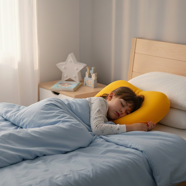 Customizable Wholesale Modern Solid Orange Children's Eco-friendly Food-grade Silicone Breathable Ergonomic Deep Sleep Pillow