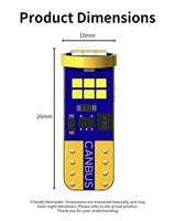 Nouveau TH Howie T10-18SMD-2016 LED 2W 12-24V pour feux de position/phare, remplacement des feux de plaque d'immatriculation et d'instrumentation 6000K 245LM 170MA Error