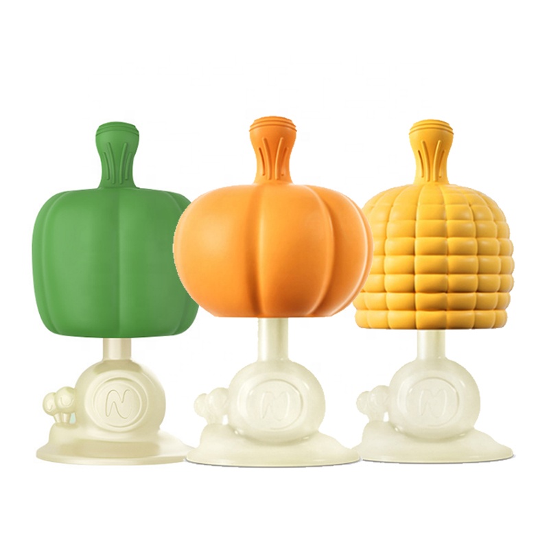 2020, Детский Рождественский подарок, милый силиконовый Прорезыватель для зубов без бисфенола А, детские игрушки для зубов, детский Прорезыватель для зубов овощей с футляром для хранения