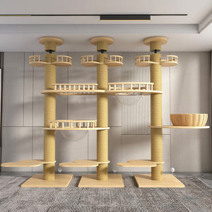 Produk Rangka Panjat Kucing Kayu Solid Skala Besar dan Model Menara untuk Grosir dan Kustomisasi - Product Image 6