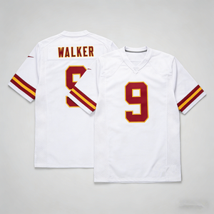 Nuovi Arrivi Maglie Kansas da Uomo # <span class=keywords><strong>Maglia</strong></span> da Football Americano 9 Kenneth Walker III, Completamente Ricamata, Rossa e <span class=keywords><strong>Bianca</strong></span>, Vendita all'Ingrosso - Product Image 6