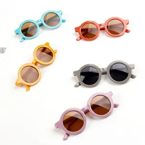 Оптовая продажа, детские маленькие солнцезащитные очки 2021 для девочек, роскошные модные круглые милые Солнцезащитные очки для детей