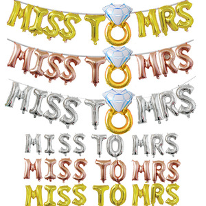 Ensemble de ballons en feuille d'aluminium en forme de lettres <span class=keywords><strong>MISS</strong></span> à MRS de 16 pouces, or, argent, or rose, pour la décoration de mariage, de fiançailles et de fêtes - Product Image 1