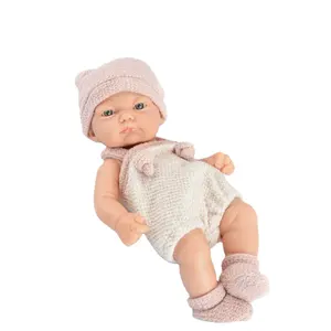 Reborn Boneka Bayi Perempuan 10 "Boneka Reborn Seperti Hidup Lembut Vinil Silikon Mata Bayi Hadiah Anak-anak Terbuka