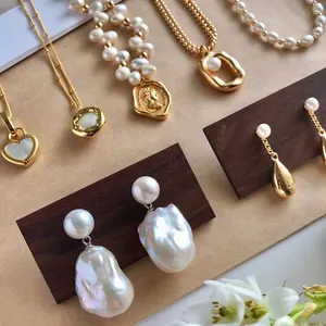 Factory wholesale high quality big baroque pearl designer earrings for women jewelry