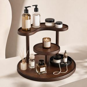 Multi-layer <b>Camping</b> Cosmetic <b>Storage</b> Display Rack Eco-Friendly Silicone <b>Table</b> Surface <b>Storage</b> Shelf - Product Image 1