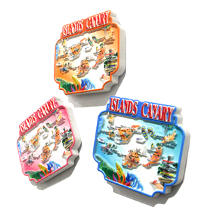 Imán de Resina 3D Personalizado para Refrigerador, Recuerdo Turístico de las Islas Canarias, España - Product Image 1