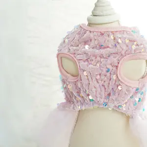 Ins New phong cách sexy Dog Wedding Dress Pet Váy Mèo Ăn mặc quần áo sequin vật nuôi Cung cấp vật nuôi trang phục đám cưới grenadine Dress