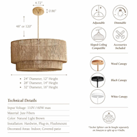 Lampe suspendue en corde de chanvre naturelle tressée, style bohème, faite à la main, pour salon, salle à manger, chambre d'hôtel, lustre