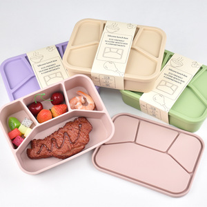 Vente en usine de service personnalisé pour le stockage d'aliments pour bébés récipient alimentaire réutilisable à 4 compartiments avec couvercles et <span class=keywords><strong>micro</strong></span>-ondable - Product Image 2