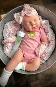 Muñeca Reborn suave realista de 20 pulgadas para niña, sistema de bebida húmedo bonito, Mini juguete, modelo de juguete para recién nacido para dormir a la moda - Product Image 4
