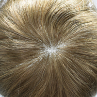 Prothèse capillaire en PU pour hommes, cheveux Remy - Cheveux humains indiens vierges, longueur 6 pouces, densité 120% |   Vente en gros d'usine durable
