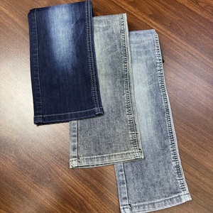 Tissu denim extensible brut Lizhi 10oz, bleu indigo, coton, polyester, élasthanne, pour jeans - Product Image 1