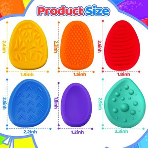 Juguetes Sensoriales Antiestrés, Piedras Educativas Personalizables para Niños, Paquete de 6, Texturizadas, Suaves, Ecológicas, Duraderas, de Silicona, Calmantes - Product Image 2