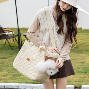 Sevimli büyük kapasiteli tek omuz nefes tuval pet kedi köpek taşıyıcı tote seyahat çantası için açık - Product Image 6