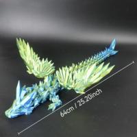 Dragon en verre imprimé en 3D, articulé et mobile, best-seller des célébrités d'Internet, décoration à thème animal pour la maternité, le cinéma et la télévision