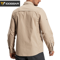 Chemise tactique IDOGEAR IS6 à manches longues, boutonnée, respirante, pour le travail, la randonnée et les voyages