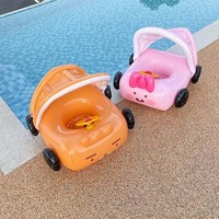 Bouée de piscine gonflable mignonne pour bébé avec auvent détachable bouée de piscine pour bébé anneau de natation nouveau lancement de produit personnalisé en PVC rose