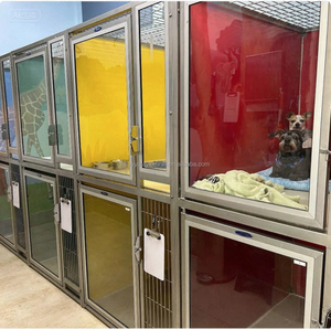 คอกสุนัขทำจากสเตนเลสแบบ304, แผงประตูกระจกนิรภัยราคาไม่แพงสำหรับสุนัขขึ้นเครื่องและทรีสปา - Product Image 2