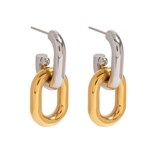 Pendientes Geométricos Yueli en Forma de U, de Oro y Plata, de Acero Titanio, para Fiestas y Moda - Product Image 5