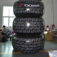 Custom Giant Inflatable Tyre Replica, Inflatable Tire Billboard for Auto Brand Promotion, Racing Event & Exhibition Advertising