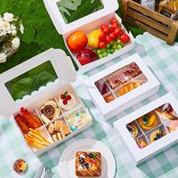 Boîtes de boulangerie écologiques et recyclables avec fenêtre et séparateurs pour l'emballage de biscuits, mini-cupcakes, fraises enrobées de chocolat