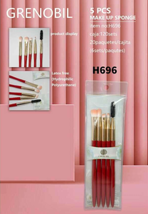 Set di pennelli per trucco Grenoibl, 5 pezzi, pelo sintetico, manico in plastica, ghiera rotonda per l'applicazione del trucco - Product Image 3