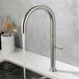 Excellent Quality Stainless Steel High Arc Kitchen Mixer Faucet Gun Grey Sink Faucets